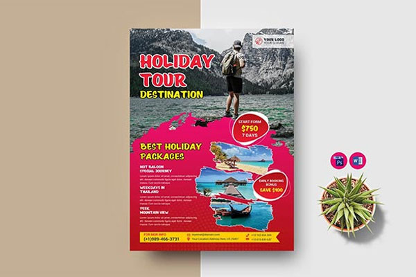 Modern Travel Agency Flyer Templates – Affordable and Attractive Templates for Discounted Trips | Editable PSD, AI and InDesign File Formats